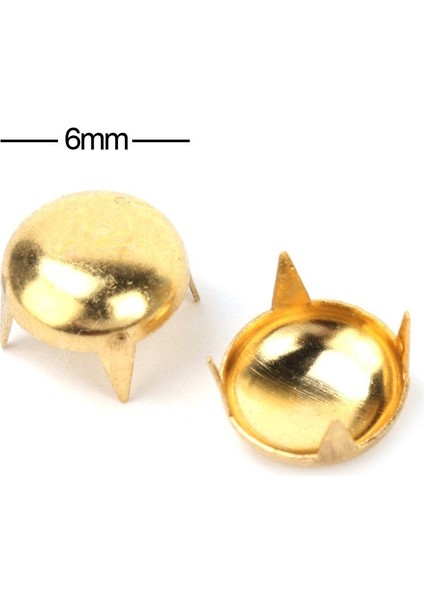 100 Adet Metal Perçin Tırnak Diy Aksesuarları 6mm Yuvarlak Deri Giyim Punk Altın (Yurt Dışından) fiyatları