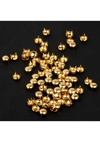 100 Adet Metal Perçin Tırnak Diy Aksesuarları 6mm Yuvarlak Deri Giyim Punk Altın (Yurt Dışından) indirimleri