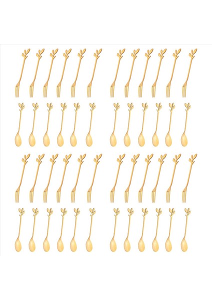 48 Paket Paslanmaz Çelik Çatal ve Kaşık Seti Dondurma Çay Kahve Kaşık Sofra Takım Mutfak Tahrikleri (Yurt Dışından)