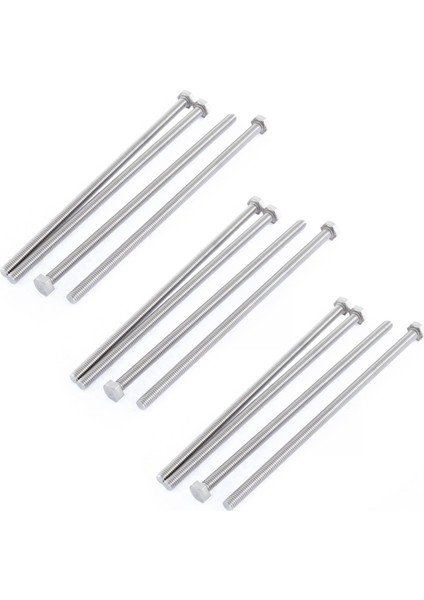 M6 x 150MM Tamamen Dişli Paslanmaz Çelik Altıgen Vida Cıvatası 12 Adet (Yurt Dışından)