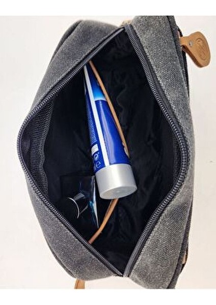 Erkek Kanvas Su Geçirmez Günlük Traş Çantası Orta Boy Tekstil Malzeme ile Şık Tasarım