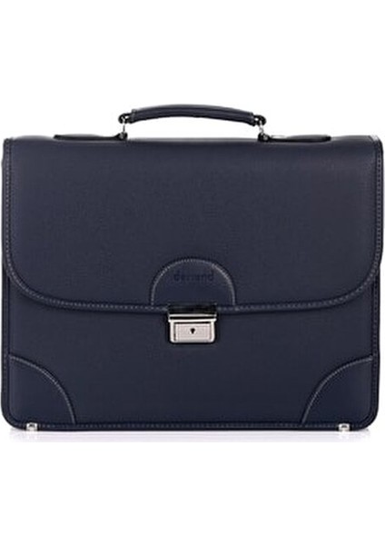 Lacivert Deri Evrak Çantası 15.6 Inç Laptop İçin Ergonomik ve Şık Tasarım