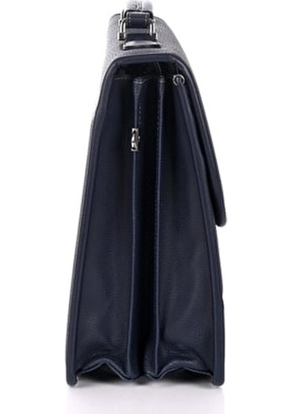 Lacivert Deri Evrak Çantası 15.6 Inç Laptop İçin Ergonomik ve Şık Tasarım