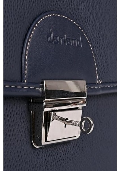 Lacivert Deri Evrak Çantası 15.6 Inç Laptop İçin Ergonomik ve Şık Tasarım