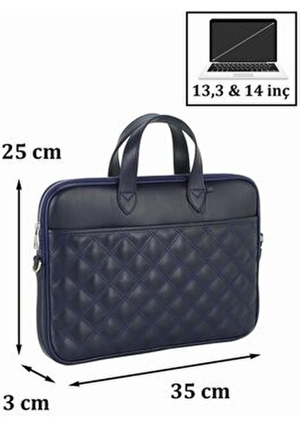 Siyah Laptop Evrak Çantası Su Geçirmez Poliüretan Malzeme 13.3 ve 14 İnç Uyumlu