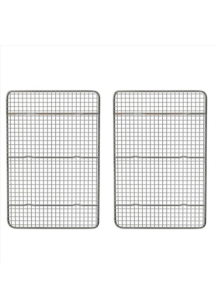 2x Soğutma Rafı ve Fırın Rafı Çeyrek Sac Tava Paslanmaz Çelik Tel Pişirme Kurabiye Pastırma Rafları Fırın Için (Yurt Dışından)