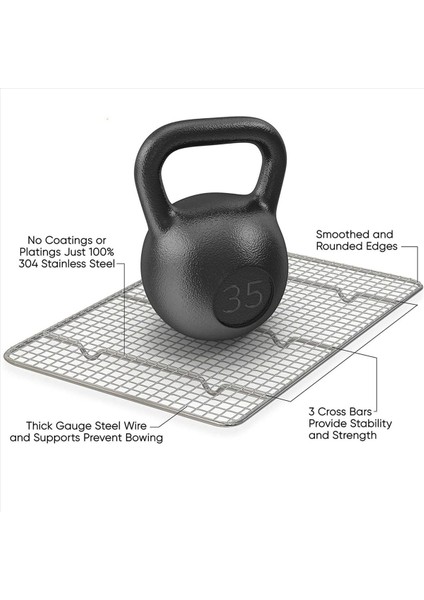 2x Soğutma Rafı ve Fırın Rafı Çeyrek Sac Tava Paslanmaz Çelik Tel Pişirme Kurabiye Pastırma Rafları Fırın Için (Yurt Dışından) indirimleri