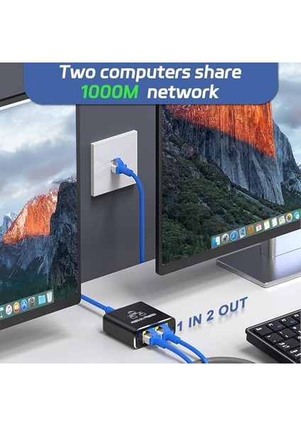 Ethernet Splitter 1 Ila 2, Gigabit Ağ Bölücü, Lan Internet Bölücü, Bilgisayar, Anahtar, Yönlendirici, Adsl, Set Üstü Kutu, Dijital Tv (Aynı Anda Çalışıyor Için Laı Splitter) modelleri