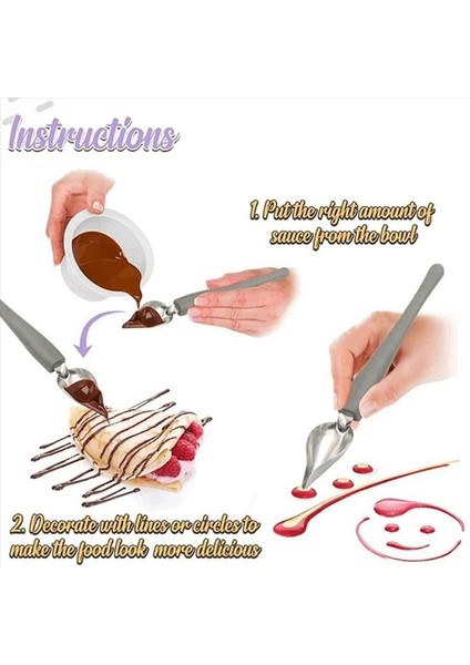 Mutfak Çizim Dekorasyon Kaşık Seti 4 Pc Saucier Çiseleyen Kaşıklar Dekoratif Kek Için Dekorasyon Kalem Kaşığı Kahve (Yurt Dışından)