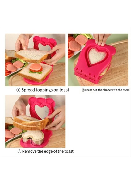 3 Paket Sandviç Kesici ve Çocuklar Için Mühürleyici Dıy Azaltma Kare Yuvarlak Kalp Cep Sandviçleri Harika (Yurt Dışından) modelleri