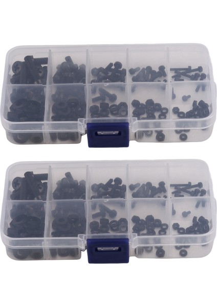 300PCS M2 M2 5 M3 M4 M5 Naylon Hex Vidalı Cıvata Somun Standoff Ara Ara Çiftlik Siyah (Yurt Dışından)