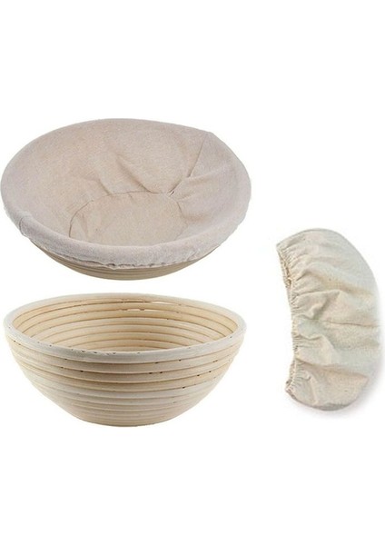 2pcs Ekmek Prova Sepetleri Yuvarlak Rattan Ekmek Kaseleri Ev Fırıncıları Için Astarlarla 23 cm Yapmak (Yurt Dışından)