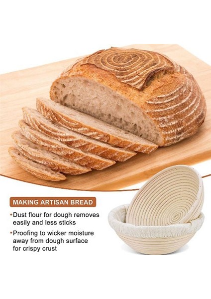 2pcs Ekmek Prova Sepetleri Yuvarlak Rattan Ekmek Kaseleri Ev Fırıncıları Için Astarlarla 23 cm Yapmak (Yurt Dışından) fiyatları