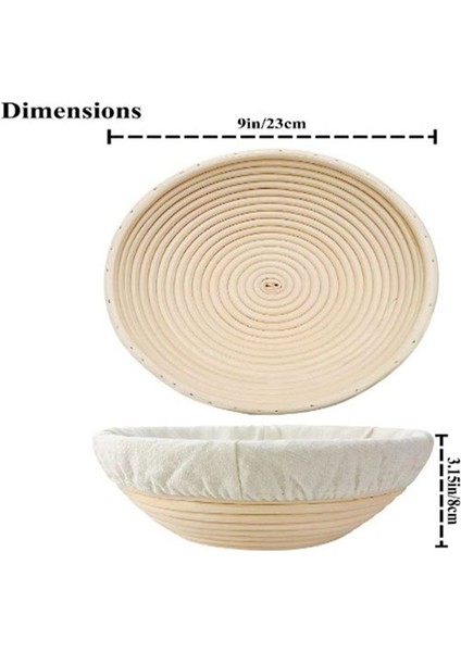 2pcs Ekmek Prova Sepetleri Yuvarlak Rattan Ekmek Kaseleri Ev Fırıncıları Için Astarlarla 23 cm Yapmak (Yurt Dışından) modelleri