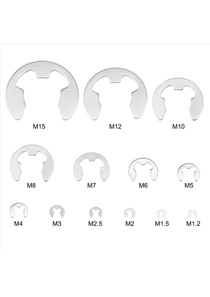 580PCS E Klips Circlip Yıkama Çubukluk Kiti Paslanmaz Çelik 1 2-15 mm Kasnak Milini Için Harici Tespit Halka Klipsi (Yurt Dışından) modelleri