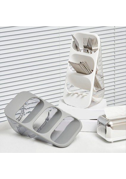 Mutfak ve Gümüş Eşyalar Için Çok Fonksiyonlu Mutfak Depolama Rafı Çatallar Kaşıklar Bıçaklar Peçeteler Beyaz (Yurt Dışından) fırsatları