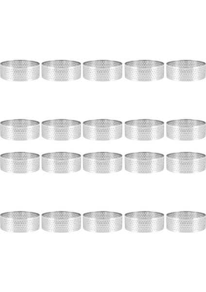 20PCS Yuvarlak Tatlı Paslanmaz Çelik Deli Deli Meyve Pasta Kek Kukar Kalıp Mutfak Mutfak Pişirme Kalıp 6cm (Yurt Dışından)