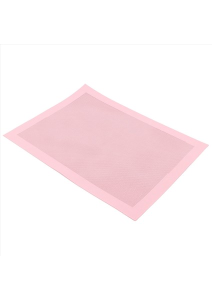 Delikli Fırın Paspasları Yarım Sayfa Için 2 Adet Pembe Silikon Paspas Ekmek/pasta Yapmak Için Yapışmaz Yeniden Kullanılabilir Fırın Astarları (Yurt Dışından)