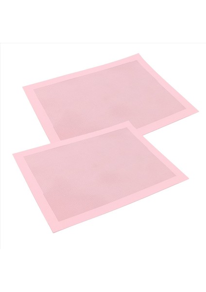 Delikli Fırın Paspasları Yarım Sayfa Için 2 Adet Pembe Silikon Paspas Ekmek/pasta Yapmak Için Yapışmaz Yeniden Kullanılabilir Fırın Astarları (Yurt Dışından) fırsatları