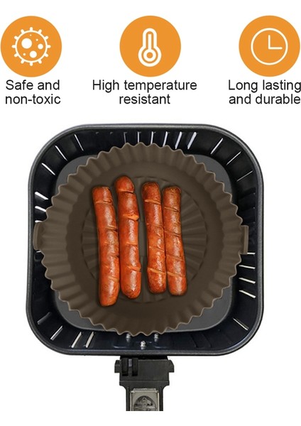 Hava Fritöz Silikon Pot Mat Kek Kalıpları Silikon Sepet Pişirme Tavası Mikrodalga Hava Fritözü Liner Aksesuarları A (Yurt Dışından) modelleri