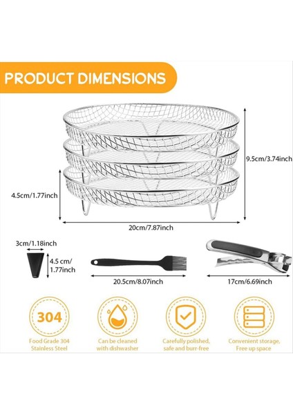 Hava Fryer Rafı Tun Toa Yayrak Yapılıklı Kurtucu Rafları Paslanmaz Çelik Hava Fritöz Sepet Tepsi Hava Fritöz Aksesuarları (Yurt Dışından) fiyatları