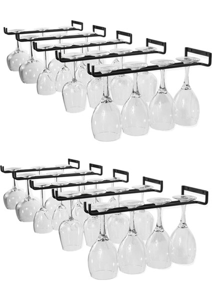 10 Pcs Stemware Şarap Camı Depolama Rafı Duvara Monte Mutfak Depolama Rafı Siyah 11 Inç / 30 cm (Yurt Dışından)