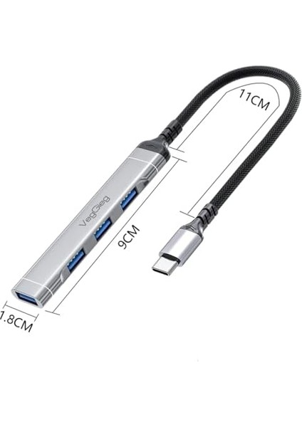 Type-C To USB 3.0 4 Port 3*usb 2.0 ve 1*usb 3.0 Çoklayıcı Hub modelleri