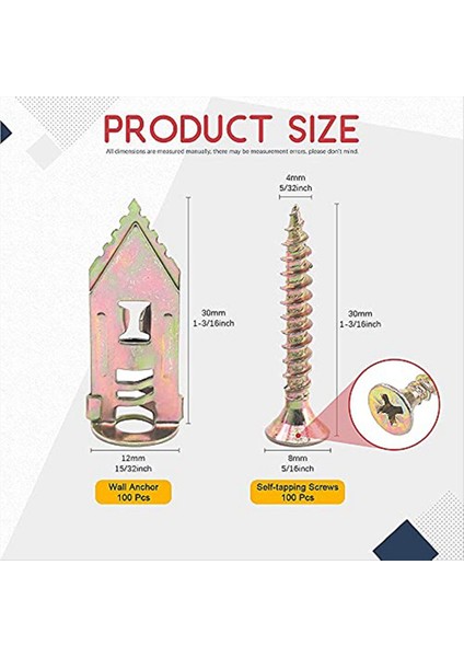 Alçıpan Kendi Kendini Delme Ankrajları Vidalı Duvar Yalıtım Tahtası Için Uygun Vidalı Içi Boş Duvar Ankraj Kiti Raf (Yurt Dışından) modelleri