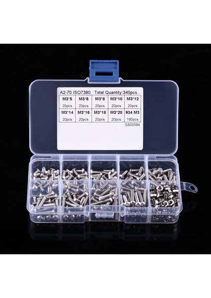 1700PCS M3 Hex Soket Vidalı Somun Paslanmaz Çelik M3 Vidalar Somun Çeşitleri Kiti Bağlantı Elemanı (Yurt Dışından) fiyatları
