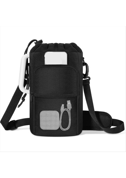 Su Şişesi Tutucu Kayış Yalıtımlı Su Şişesi Taşıyıcı Kese Dışarıda Yürüyüş Yürüyüşü Için Telefon Cebine Sahip (Yurt Dışından)