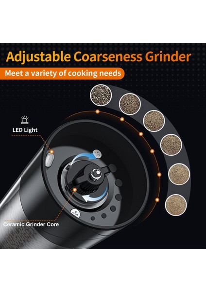 Sıcak LED Işıklı Elektrik Tuzlu Karabiber Öğütücü Mutfak Restoran-2 Için Otomatik Değirmen Öğütücü (Yurt Dışından) fiyatları