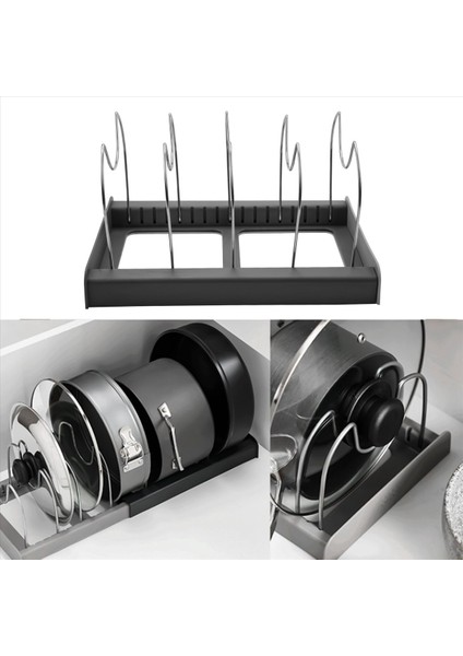 3x 7 Bölücüler Mutfak Tencere Kapağı Tutucu Genişletilebilir Pan Organizatör Raf Çekmece Tipi Ayarlanabilir Mutfak Eşyaları Organize (Yurt Dışından) fiyatları