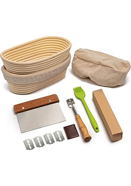 Ekmek Pişirme Seti Oval Ekmek Fermantasyon Sepeti Un Mikser Aksesuarları Mutfak Yapım Araçları Için Kullanılır (Yurt Dışından)