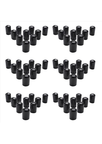 60PCS Kauçuk Uç Kapakları 16MM Kimlik Pvc Yuvarlak Tüp Cıvatası Kapak Vidalı Iplik Koruyucular Siyah (Yurt Dışından)
