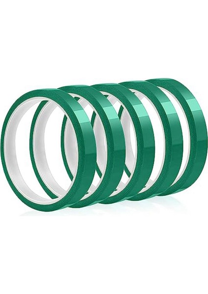 Yüksek Sıcaklık Bant Isıya Dayanıklı Bant Islık Transfer Bandı Süblimasyon Için Kalıntı Yok 10MM x 33M 108FT (Yeşil-5 Rulo) (Yurt Dışından)