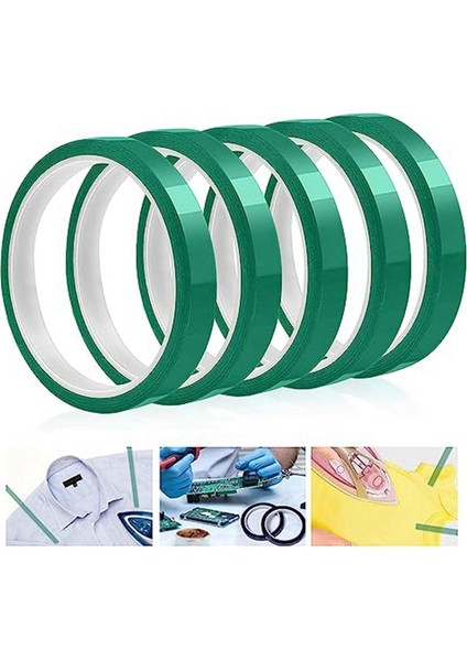 Yüksek Sıcaklık Bant Isıya Dayanıklı Bant Islık Transfer Bandı Süblimasyon Için Kalıntı Yok 10MM x 33M 108FT (Yeşil-5 Rulo) (Yurt Dışından) fiyatları