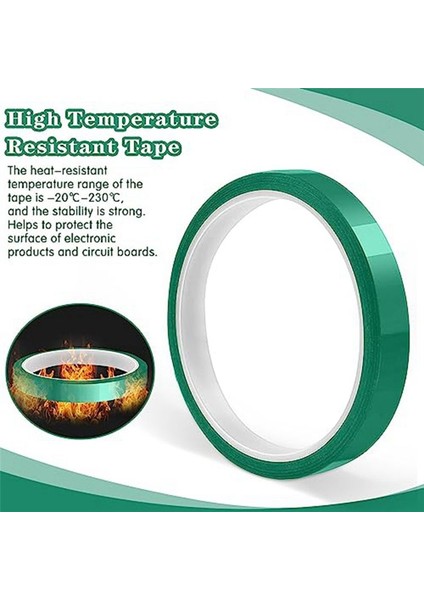 Yüksek Sıcaklık Bant Isıya Dayanıklı Bant Islık Transfer Bandı Süblimasyon Için Kalıntı Yok 10MM x 33M 108FT (Yeşil-5 Rulo) (Yurt Dışından) indirimleri