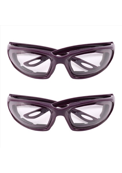2x Gözyaşı Soğan Kesme Goggles Gözleri Göz Koruyucu Mutfak Gadget Aracı Mor (Yurt Dışından)