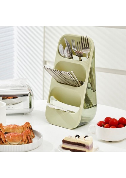 Muteser ve Gümüş Eşyalar Için Çok Fonksiyonlu Mutfak Depolama Rafı Çatallar Kaşıklar Bıçaklar Peçeteler Yeşil (Yurt Dışından) fiyatları