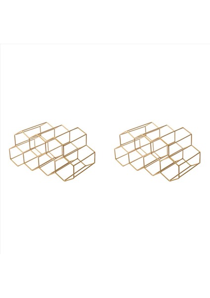 2x Şarap Rafları Tezgah Şarap Rafı Şarap Şişesi Tutucu Küçük Şarap Rafı Bağımsız Zemin Şarap Tutucular Altın (Yurt Dışından)