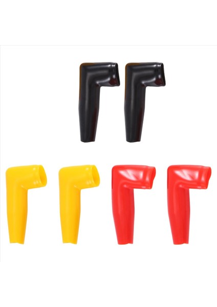 6pc Elektrik Koruma Motor Vinç Kablo Terminal Boot Kauçuk Kapağı Siyah+Kırmızı+Sarı (Yurt Dışından)