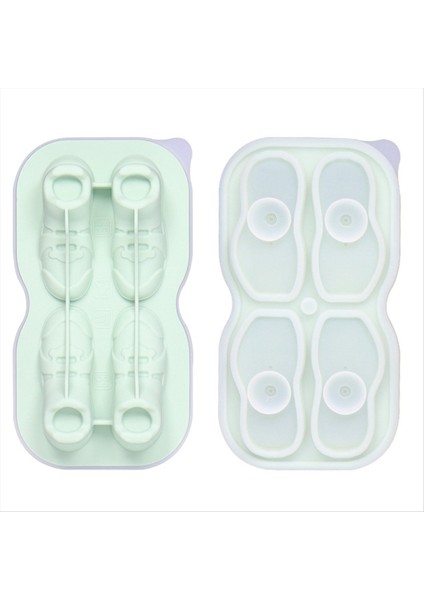 Ayakkabı Buz Küp Kalıp 4 Boşluk Ayakkabı Şekli Buz Küp Kalıpları Yeniden Kullanılabilir Eğlence Şekli Buz Küp Tepsisi Kolay Silikon Buz Top Maker E (Yurt Dışından)