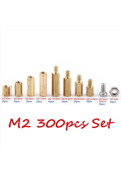 600X Pirinç M2 Altı Sütun Standoff Destek Destek Ara Vidalı Somun Çiftlik Kiti (Yurt Dışından) fiyatları