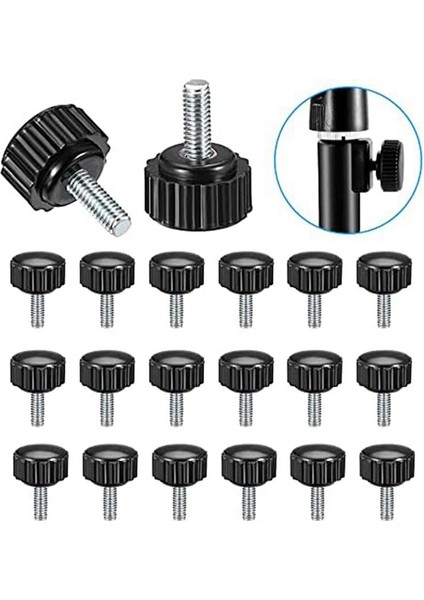 Dişli Tırtlalı Thumbsscrew 20 Adet M4 x 10 mm Montaj Cıvataları Düğmeler Üzerinde Vidalı Tutamaklar Siyah Yuvarlak Sıkıştırma Vidası Düğmeleri (Yurt Dışından) fiyatları