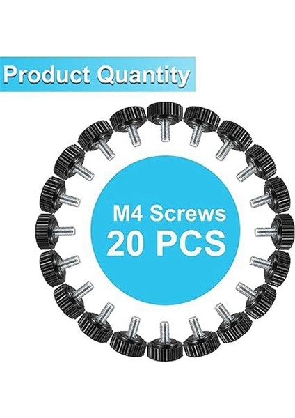 Dişli Tırtlalı Thumbsscrew 20 Adet M4 x 10 mm Montaj Cıvataları Düğmeler Üzerinde Vidalı Tutamaklar Siyah Yuvarlak Sıkıştırma Vidası Düğmeleri (Yurt Dışından) fırsatları