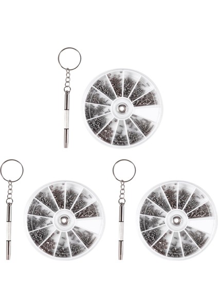 1800 Pcs Küçük Paslanmaz Çelik Vidalar 12 Tür Somun Çiftliği + 3 Adet Tornavida (Yurt Dışından)