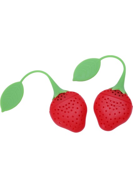 2pcs Silikon Çay Infüzör Ball Pass Filtre Çay Infüzör Süzgeç Kaşık Çilek Çeşitliliği (Yurt Dışından)