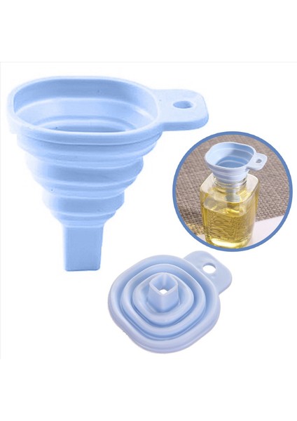 2x Yenilik Silikon Katlanır Huni Teleskopik Uzun Katlanabilir Stil Huniler Mavi (Yurt Dışından) fiyatları