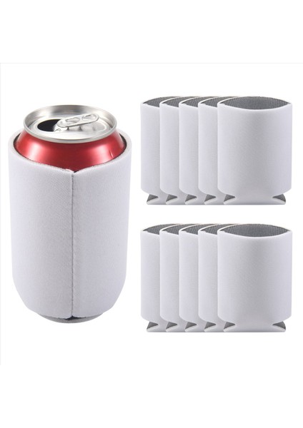 10PCS Neopren Bira Soğutabilir Kupa Şişe Kılıf Izolatör Sargısı Kapağı Yeni Beyaz (Yurt Dışından)