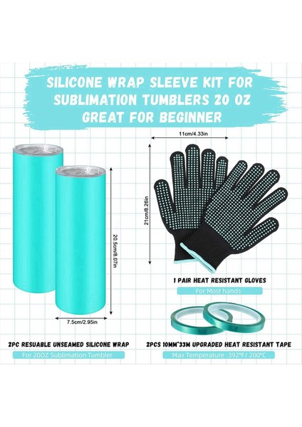 Sublimasyon Tumbler Silikon Bantlar Kovan Kiti 4 Silikon Kupa Sarısı 4 Isı Pres Bantları ve Isı Eldivenleri Dahil (Yurt Dışından) fiyatları